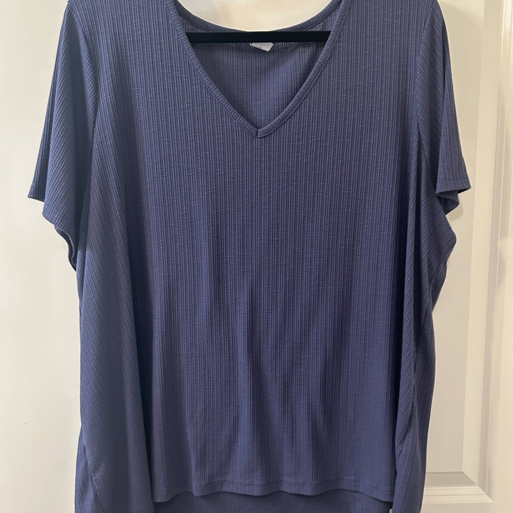 Old Navy Women's Short Sleeve V-Neck Top - Navy Blue